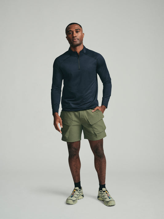 UPF 50 Performance 1/4 Zip Tee - Black - SODO