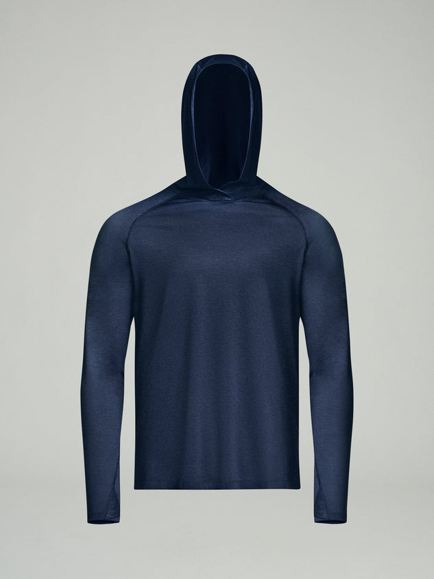 UPF 50 Performance Pullover Hoodie Tee - Navy - SODO