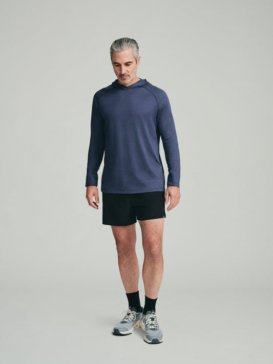 UPF 50 Performance Pullover Hoodie Tee - Navy - SODO