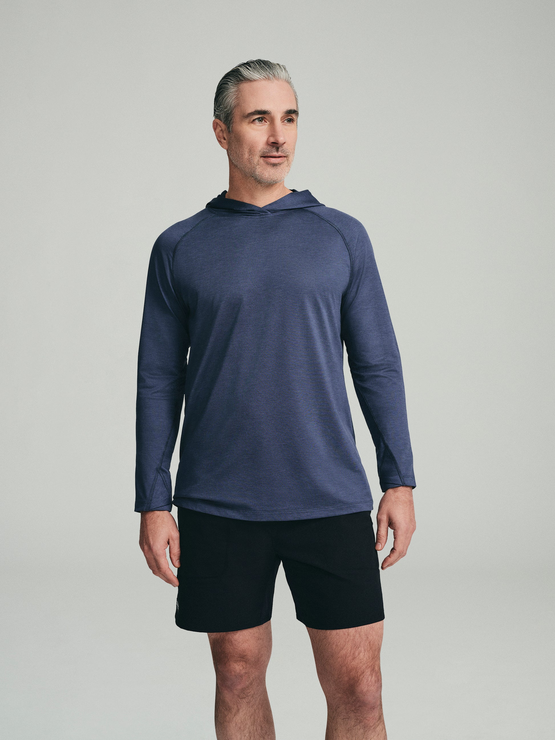 UPF 50 Performance Pullover Hoodie Tee - Navy - SODO