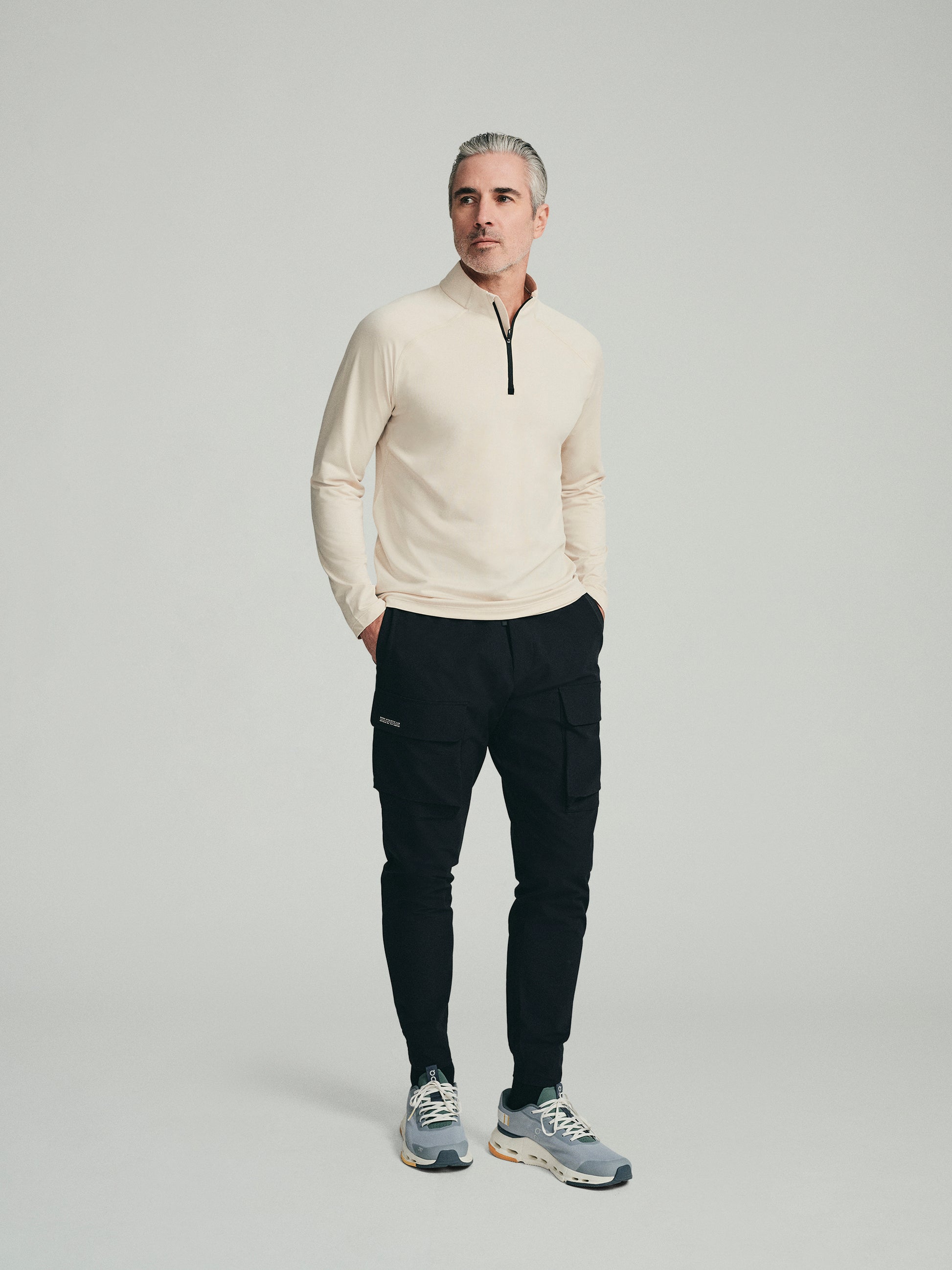 UPF 50 Performance 1/4 Zip Tee - Stone - SODO