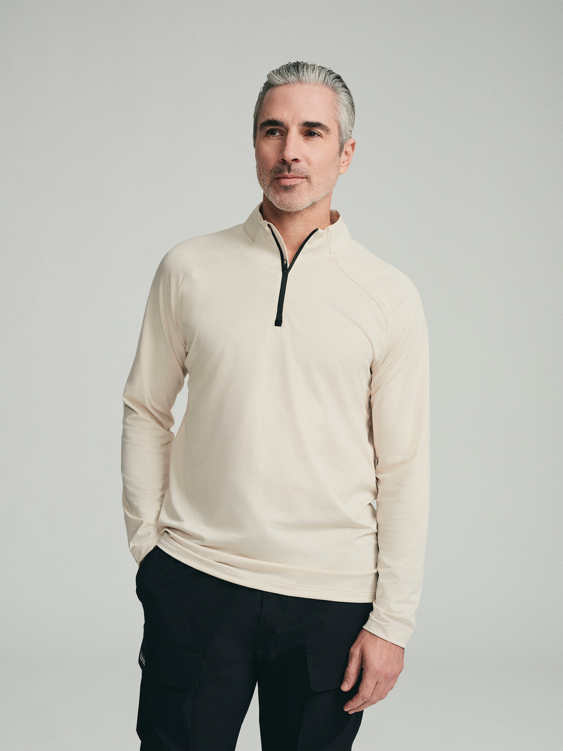 UPF 50 Performance 1/4 Zip Tee - Stone - SODO